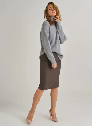 1040 Brown Pencil Skirt