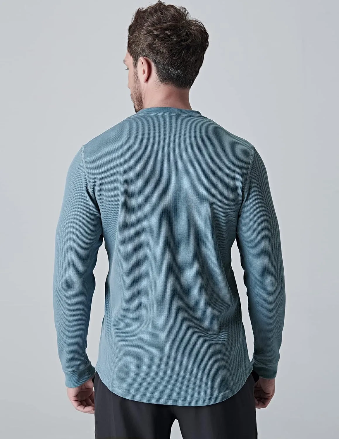 3 Pack Mens Waffle Henley Thermal Long Sleeve Shirts, Casual Fitted Fall Shirts for Men