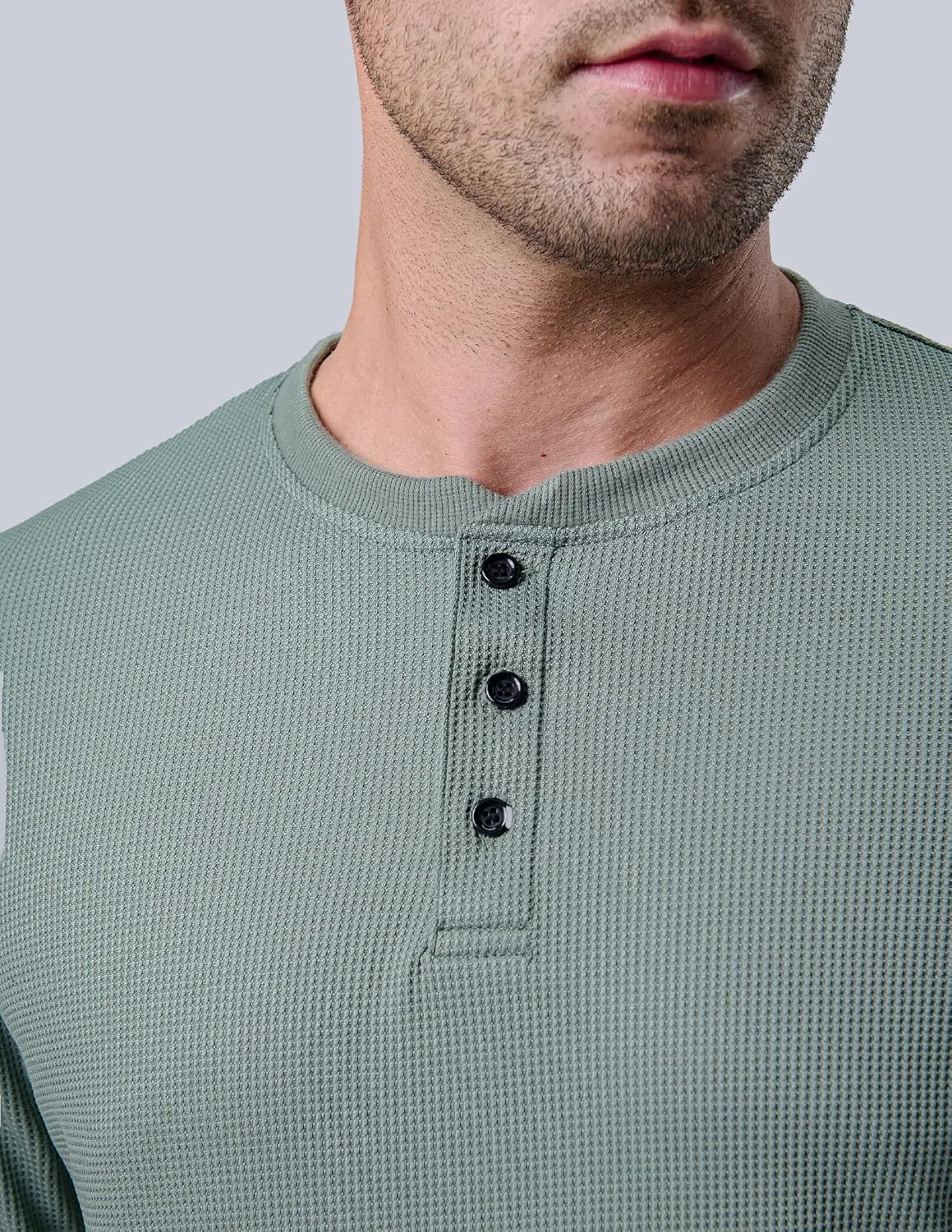 3 Pack Mens Waffle Henley Thermal Long Sleeve Shirts, Casual Fitted Fall Shirts for Men