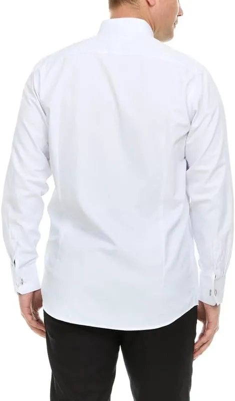 Adam Baker Men's Slim Fit Convertible Cuff Cotton-Blend Laydown & Wingtip Collar Tuxedo Shirt - Cufflinks & Bow Tie Included
