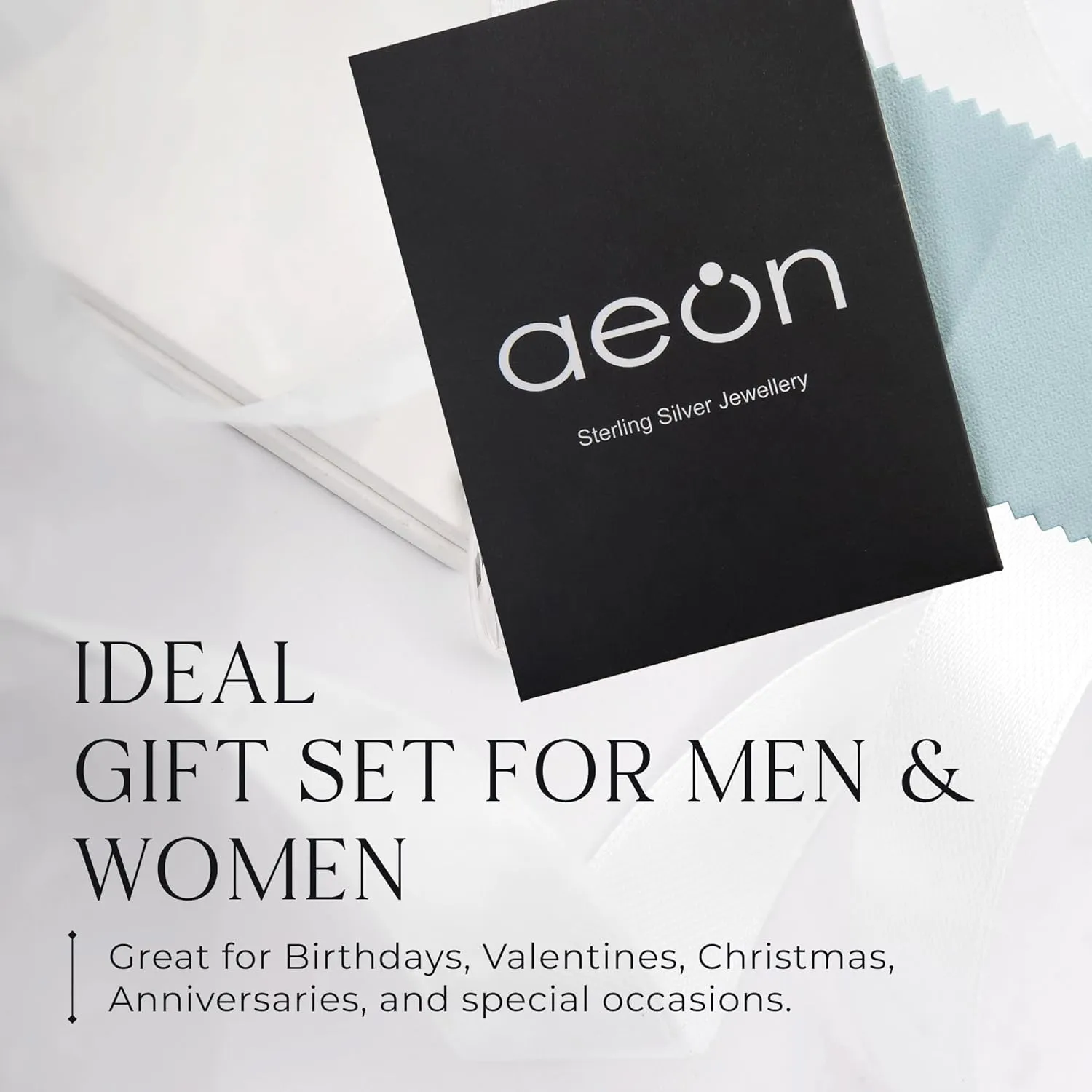 Aeon Jewelry 925 Sterling Silver Necklace - 1mm Diamond Cut Curb Chain Necklace | Choose from 16" -30" Chain | For Layered Looks, Gifts or Pendant Replacements | With Polishing Cloth & Pouch Bag