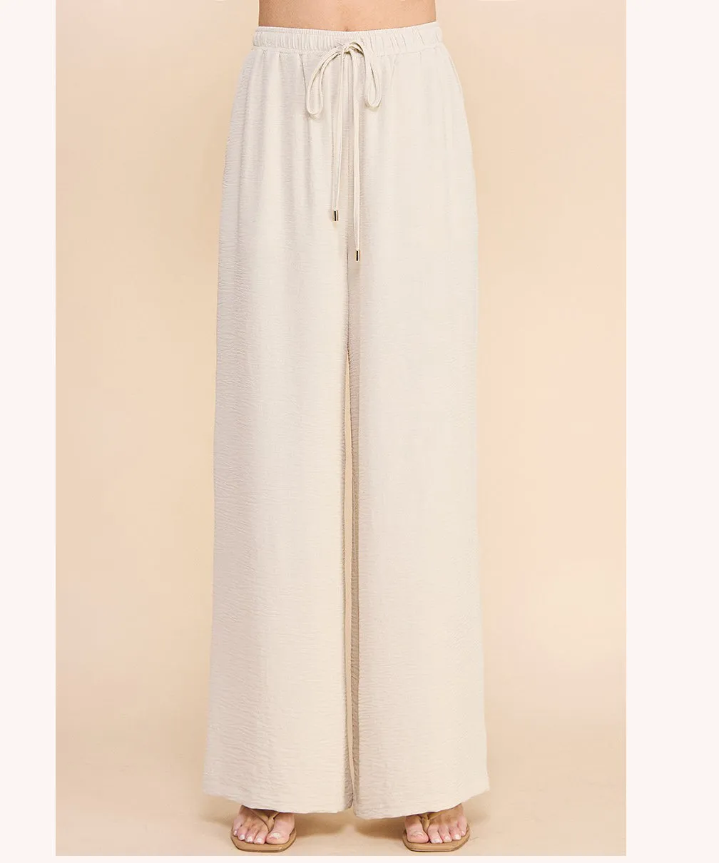 Airy Drawstring Pants - Oat