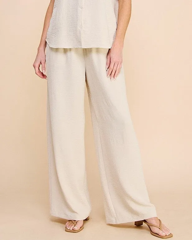 Airy Drawstring Pants - Oat