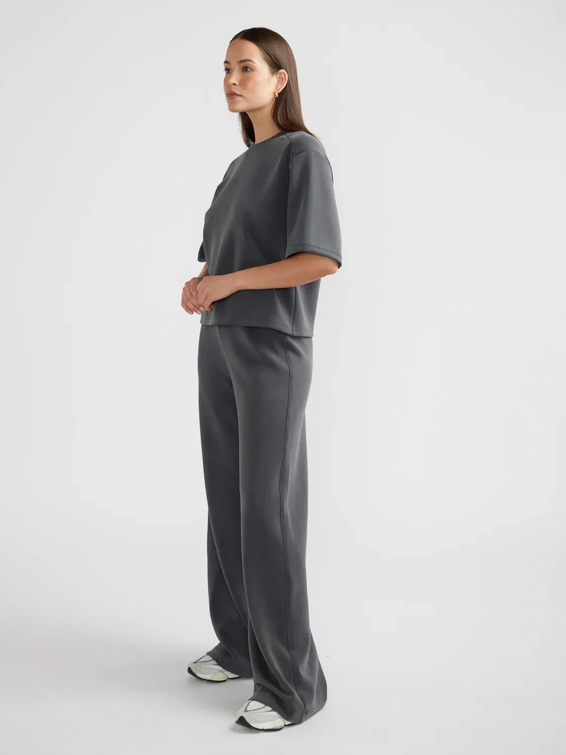 Alessa Relaxed Soft Jersey Pant Charcoal