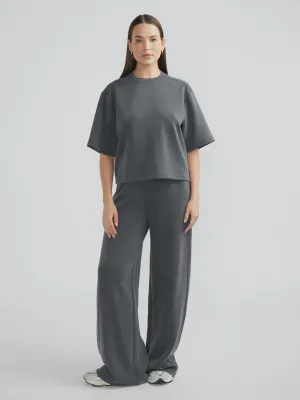 Alessa Relaxed Soft Jersey Pant Charcoal