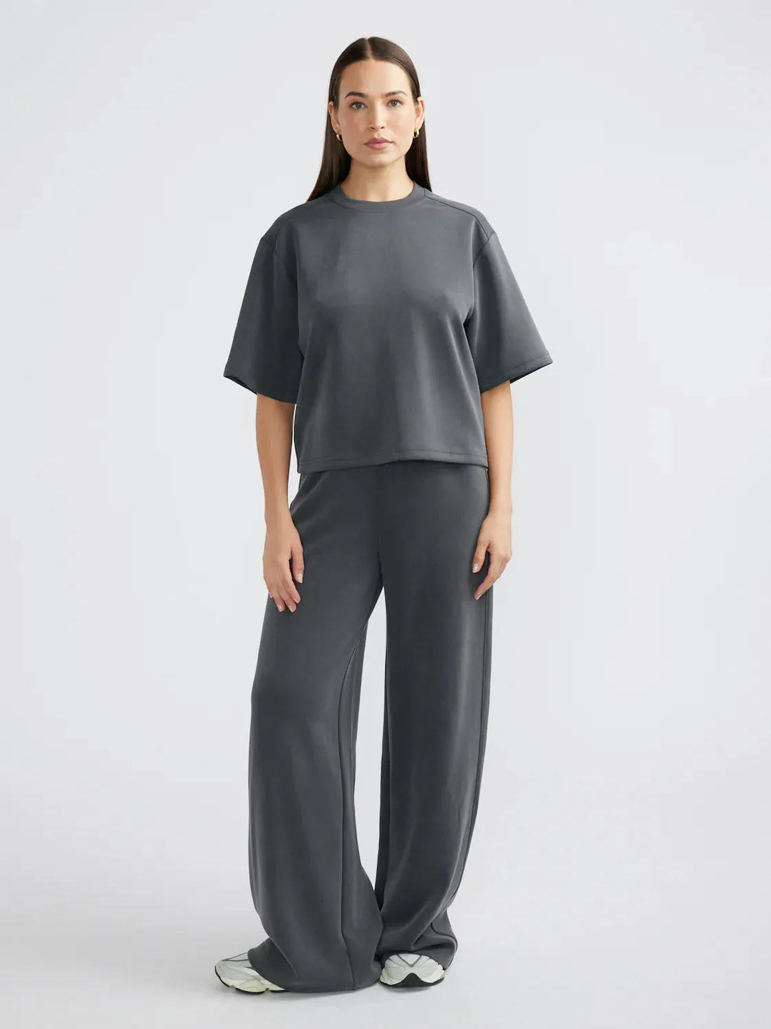 Alessa Relaxed Soft Jersey Pant Charcoal