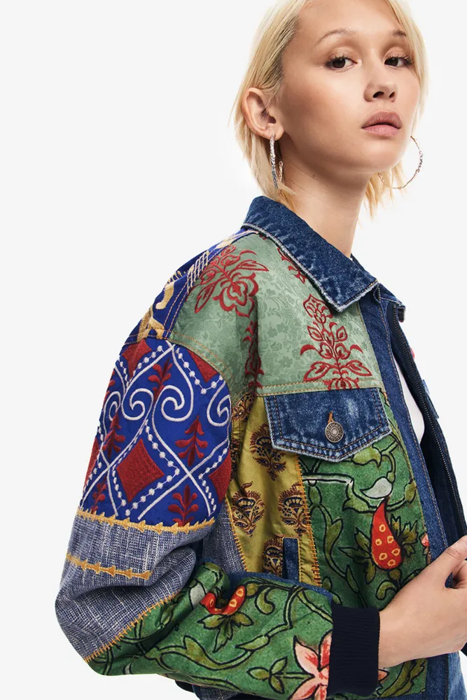 Amsterda Patch Work Denim Jacket By Desigual