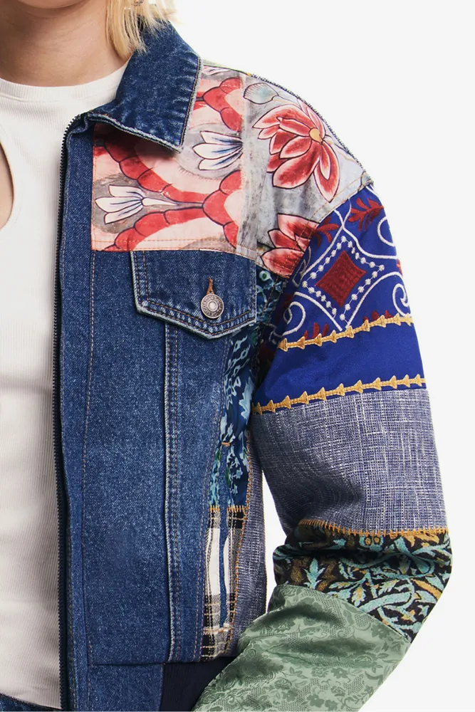 Amsterda Patch Work Denim Jacket By Desigual