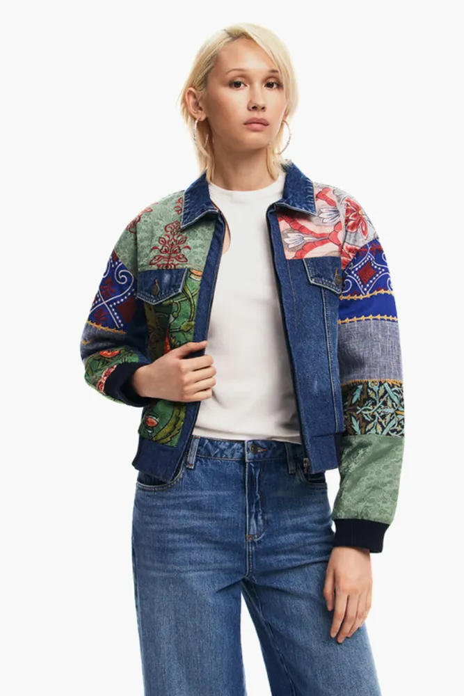 Amsterda Patch Work Denim Jacket By Desigual
