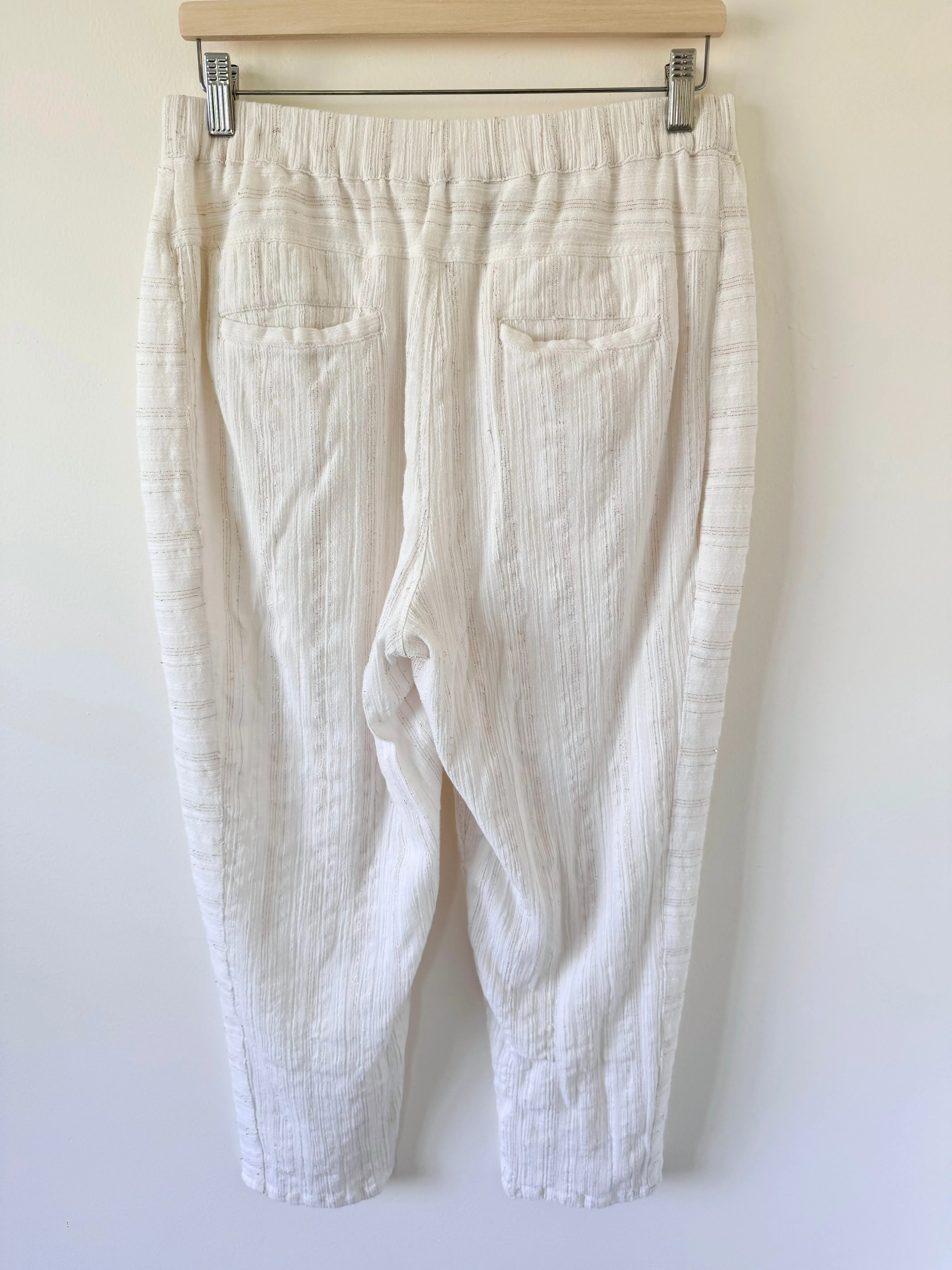 Anthropologie Hei Hei Relaxed Fit Linen Pants with Gold Accents (S-L)