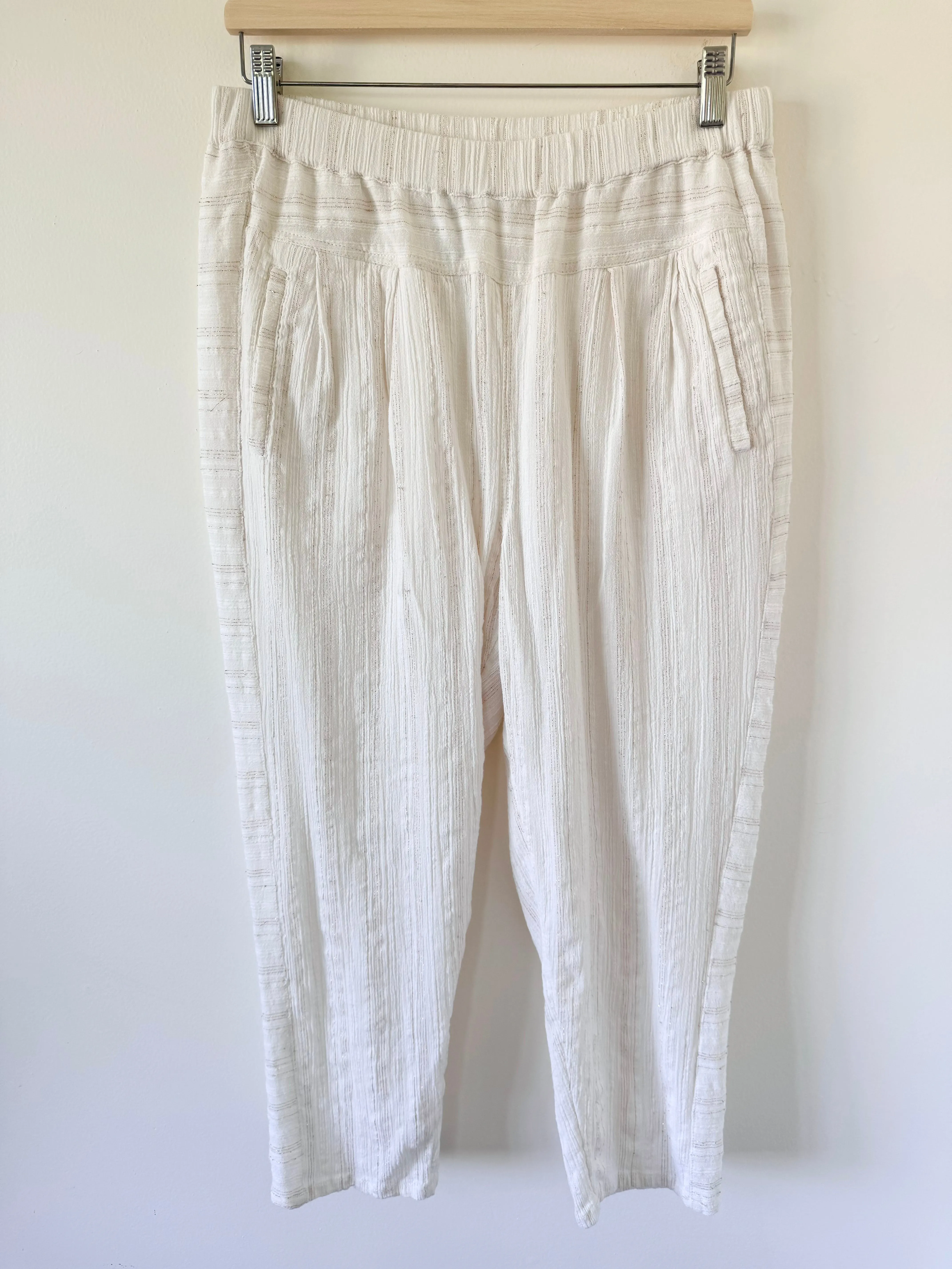 Anthropologie Hei Hei Relaxed Fit Linen Pants with Gold Accents (S-L)