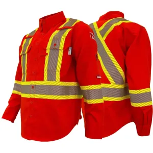 Atlas Guardian 4044 Hi Vis FR/AR Button Down 4'' Shirts | Hazard Protection, CSA Z92-22 Class 1 Level 2, ATPV 12 CAL - Safety, Comfort | Sizes XS-7XL