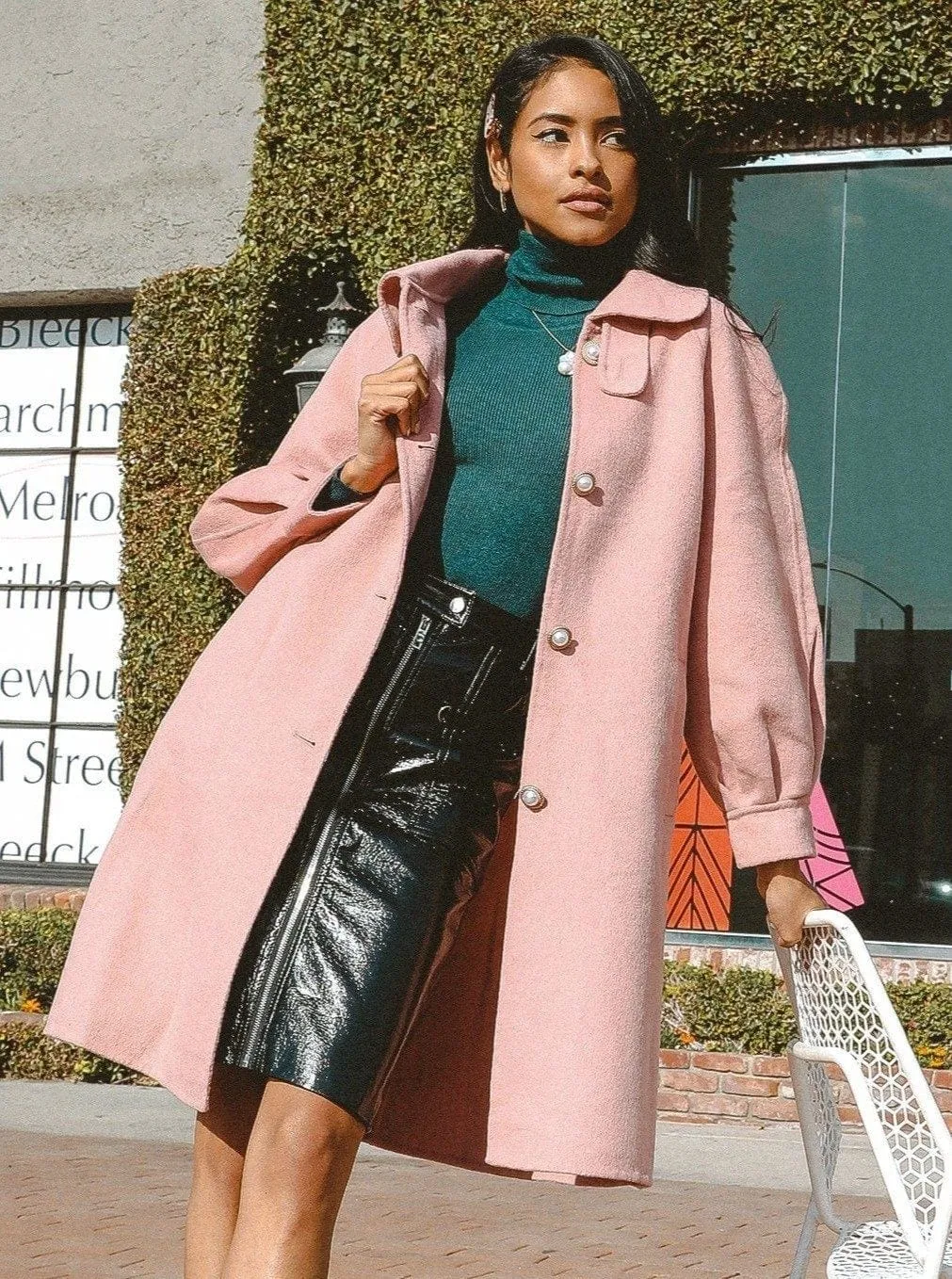 Audrey Balloon Sleeve Wool Coat | M.USE
