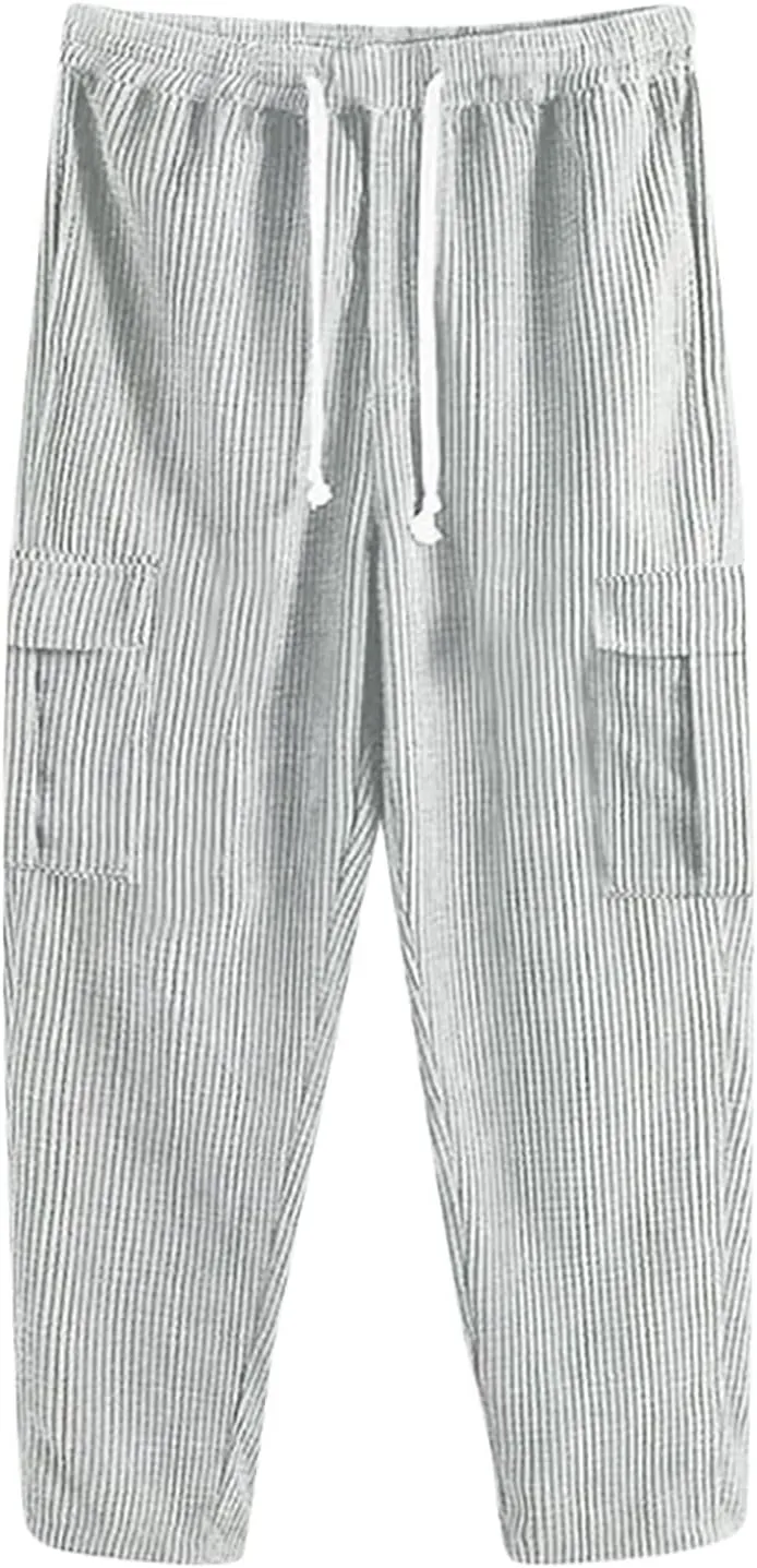 Baggy Cargo Pants Men Big and Tall Relaxed Fit Casual Corduroy Pants Autumn and Winter Solid Straight Athletic Sweatpants