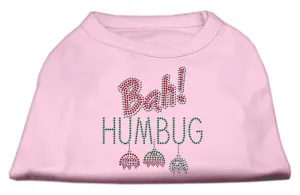 Bah Humbug Rhinestone Dog Shirt Light Pink Lg (14)