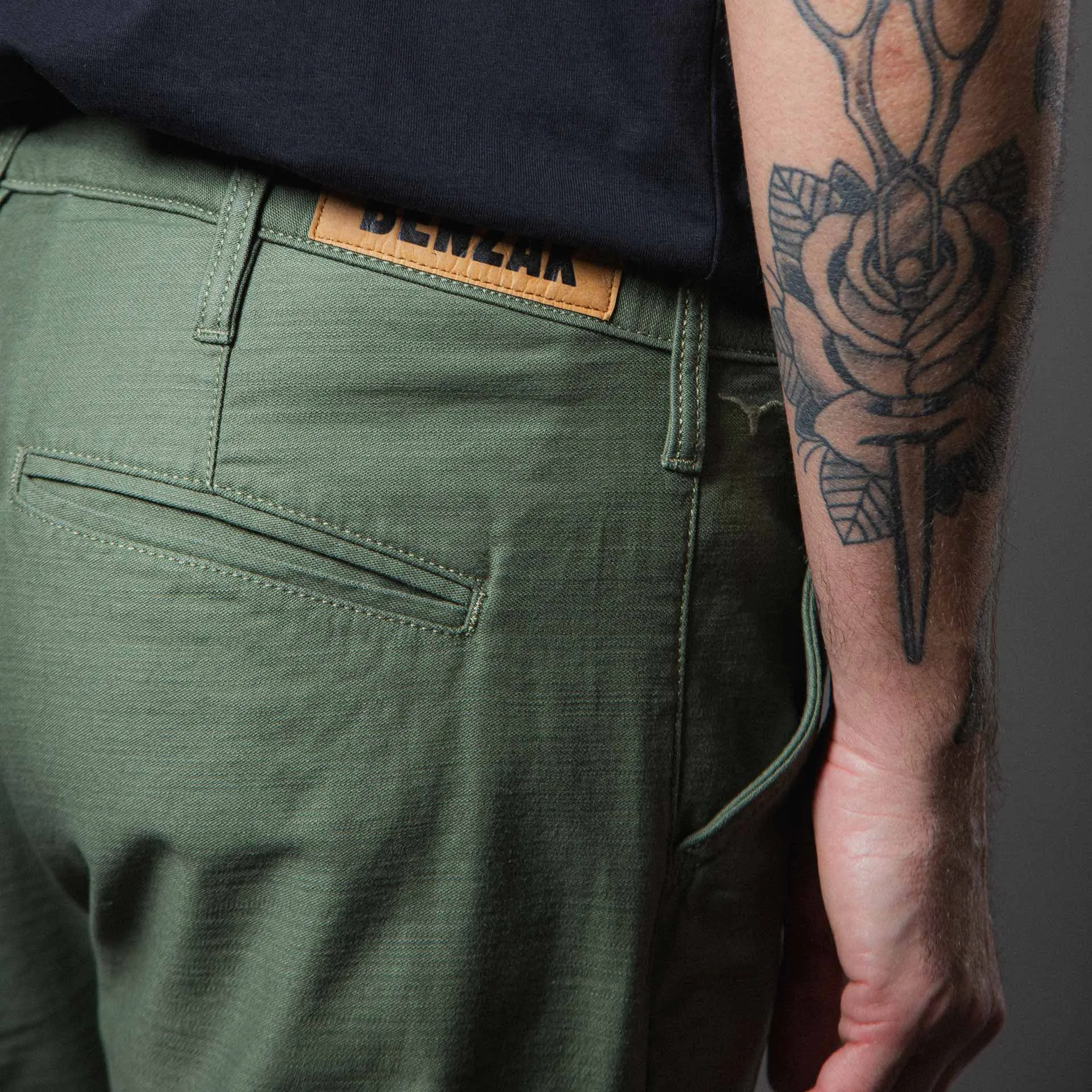 BC-01 TAPERED CHINO 10 oz. army green military twill