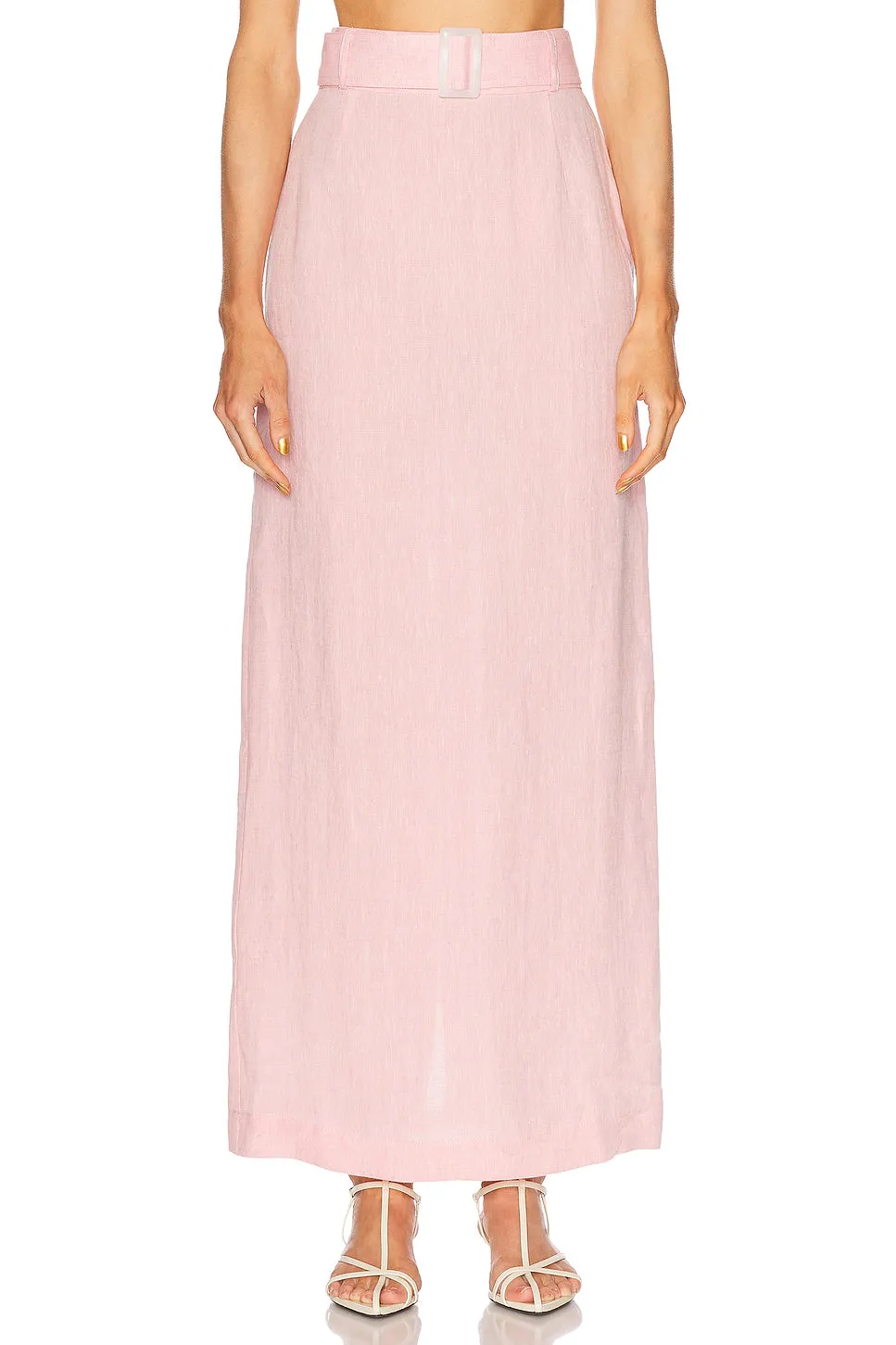 Belted Maxi Pencil Skirt