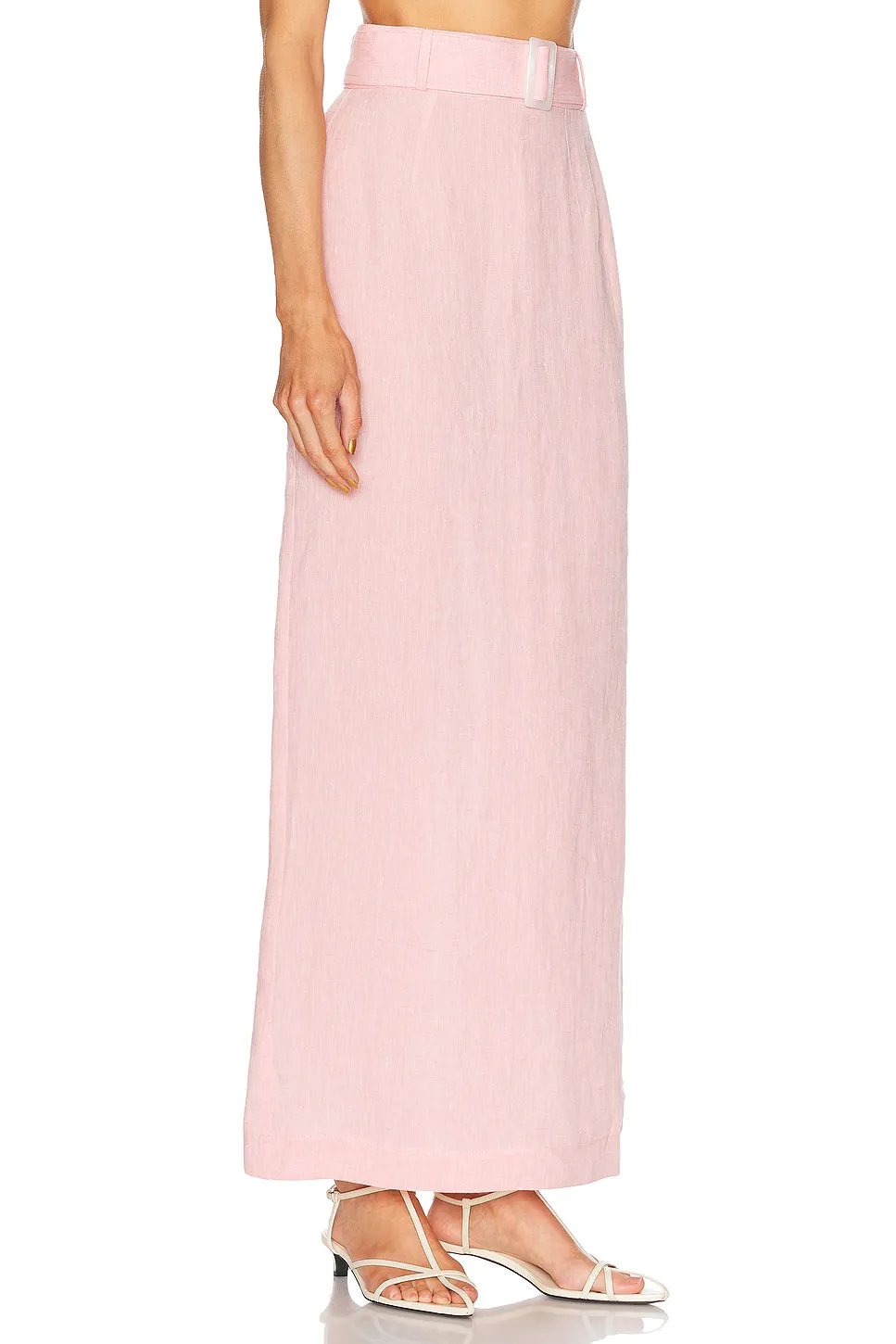 Belted Maxi Pencil Skirt