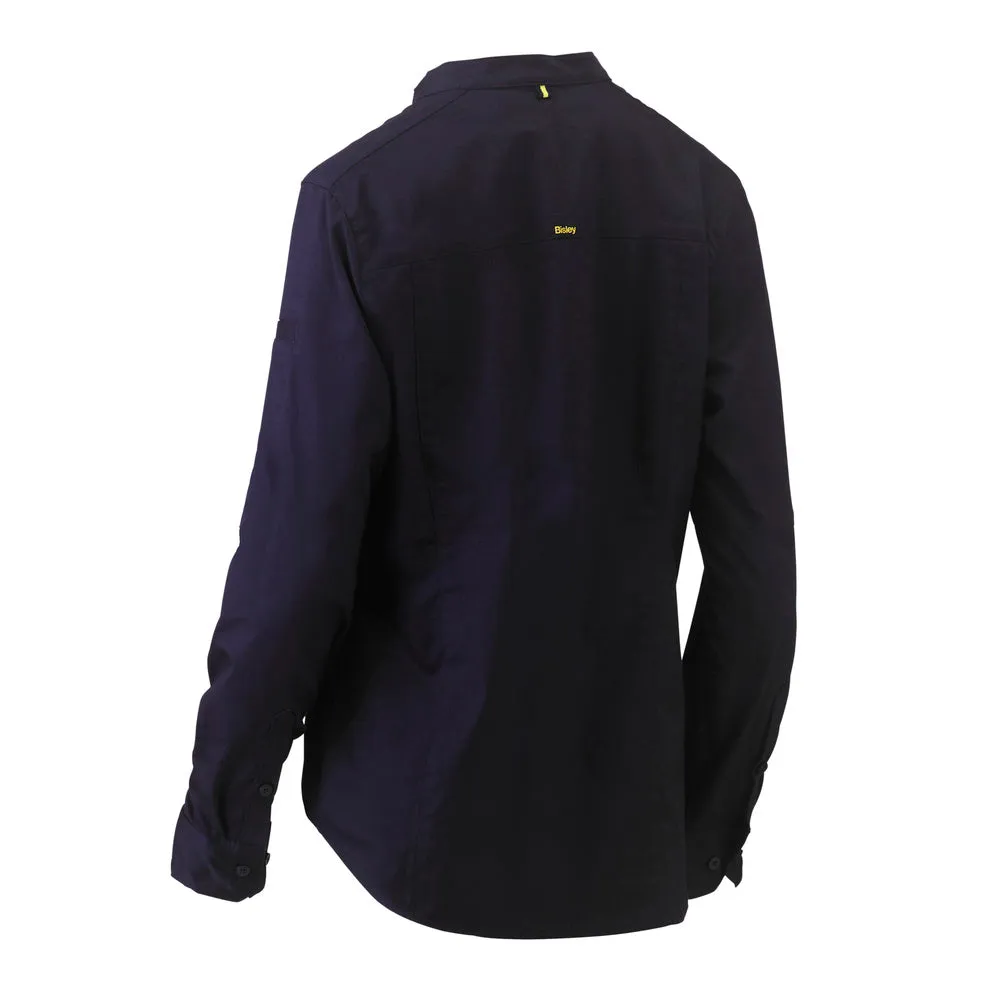 Bisley WOMEN'S STRETCH V-NECK CLOSED FRONT SHIRT 155GSM
