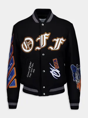 Black Gang Varsity Wool Bomber