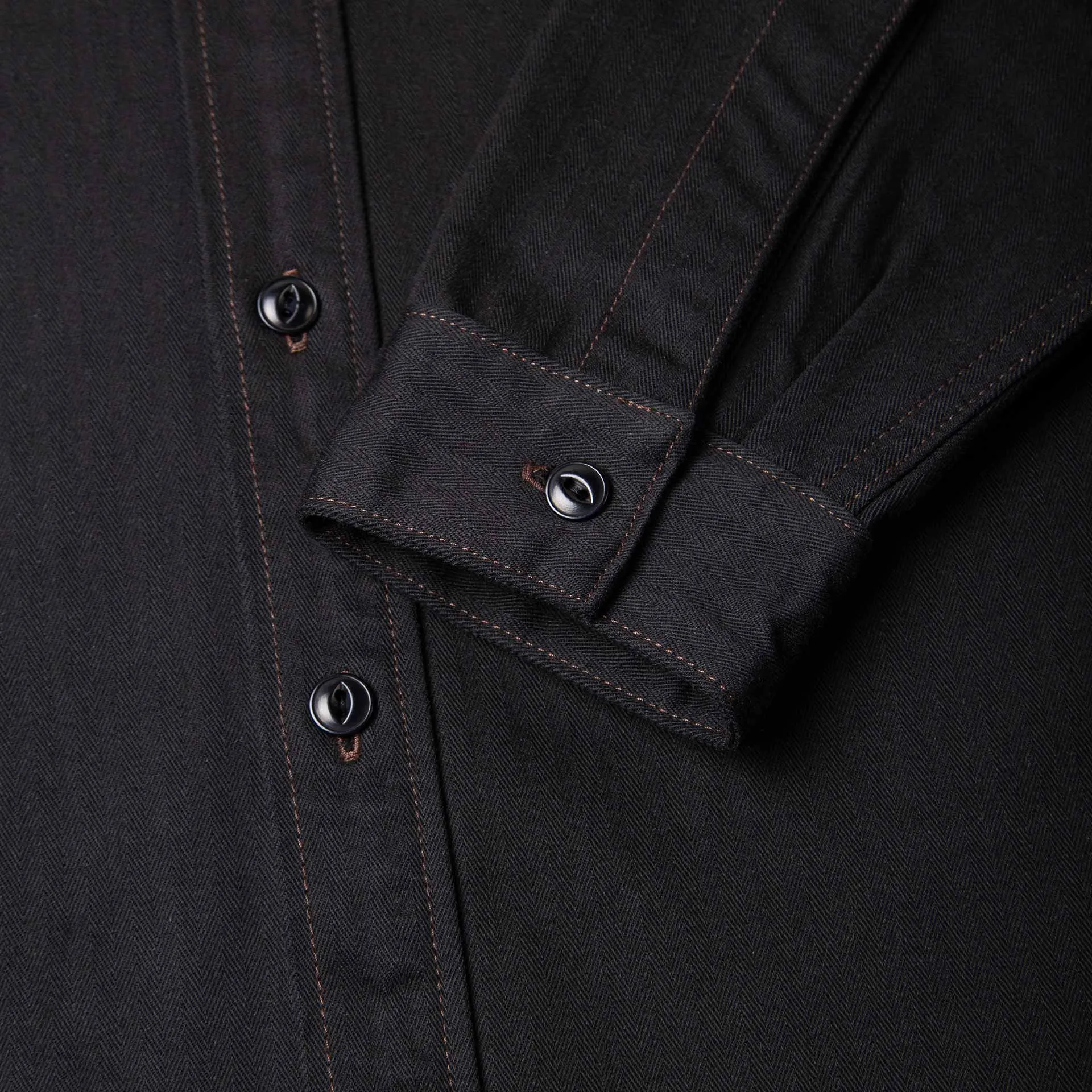 BWS-02 UTILITY SHIRT 8 oz. black herringbone