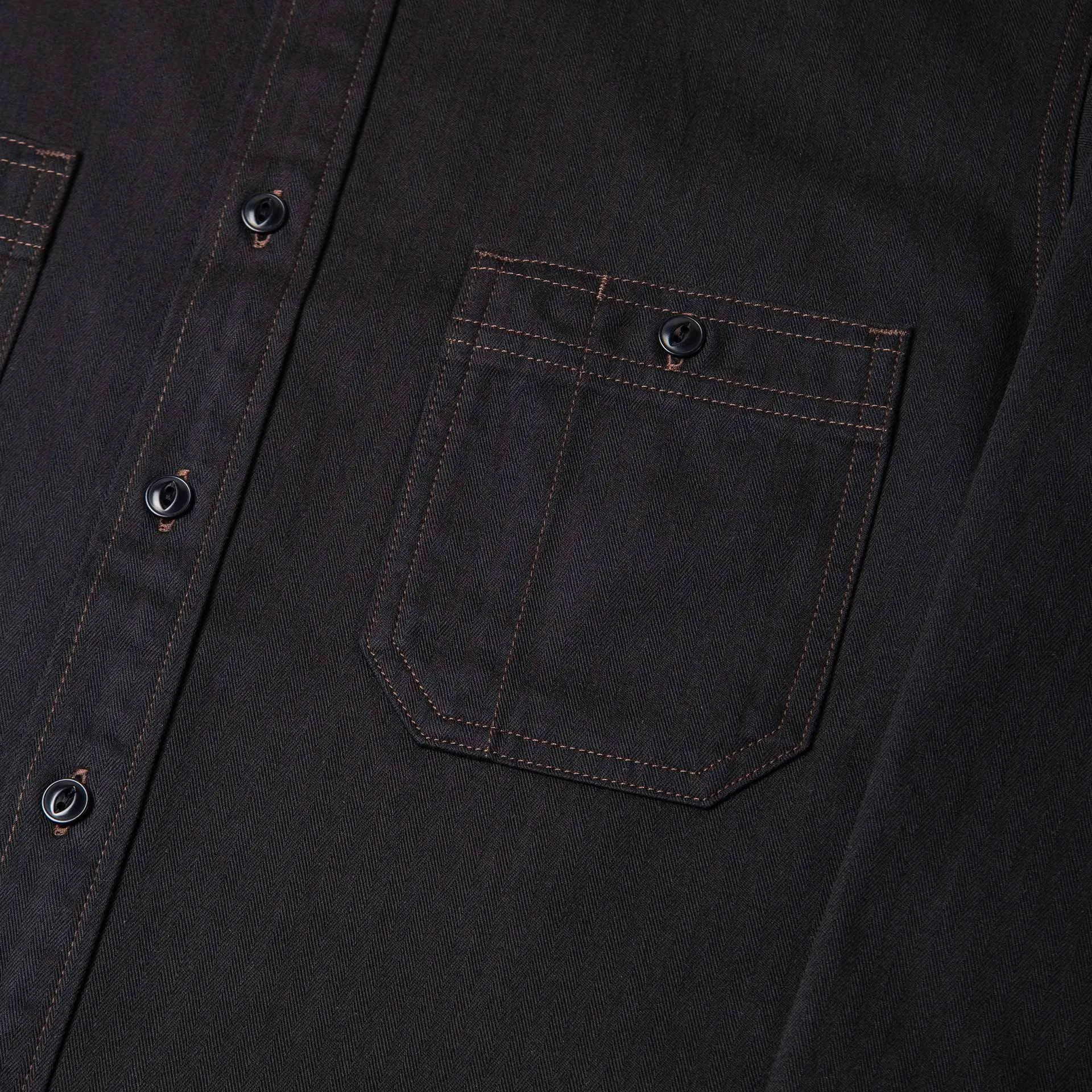 BWS-02 UTILITY SHIRT 8 oz. black herringbone