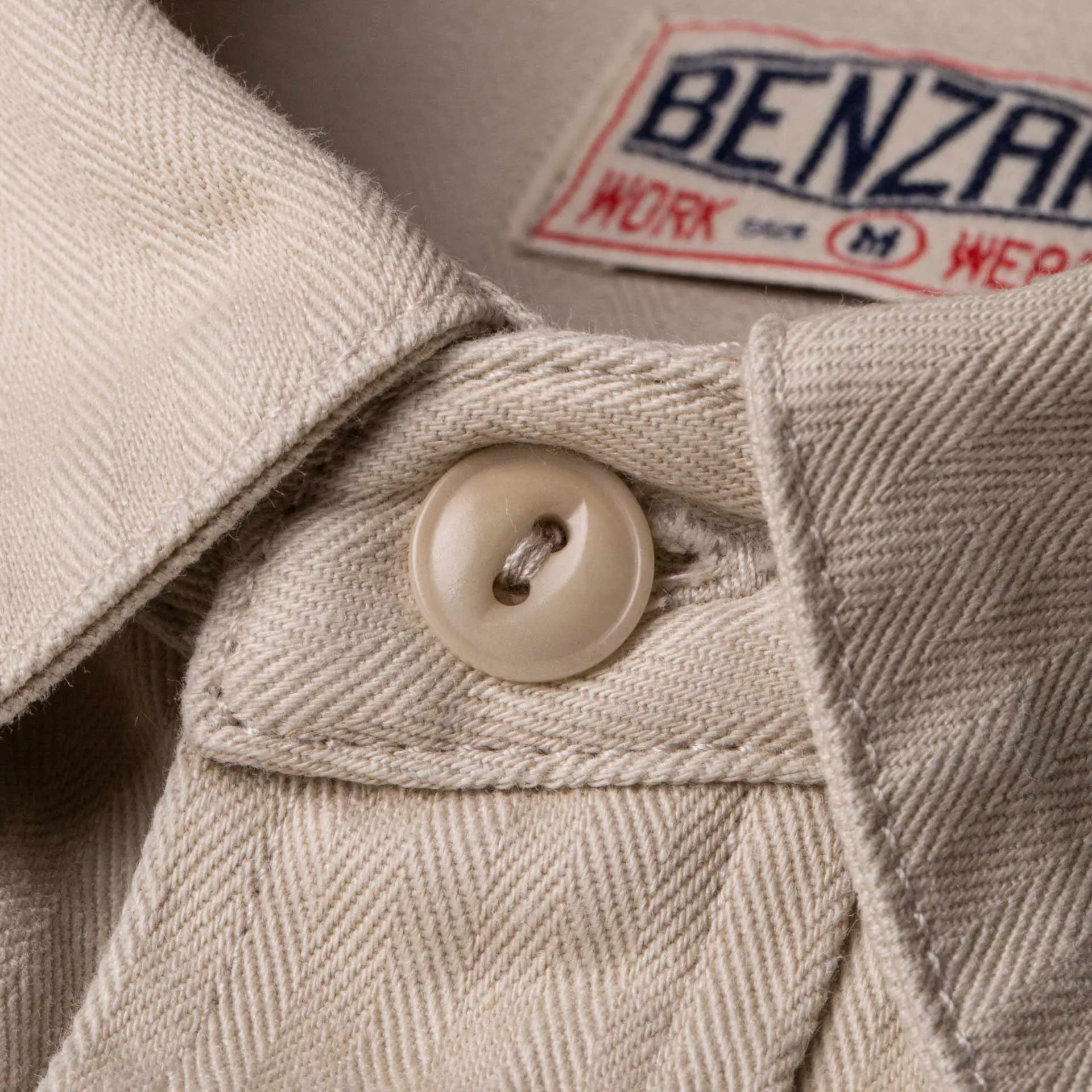 BWS-02 UTILITY SHIRT 8 oz. ivory herringbone
