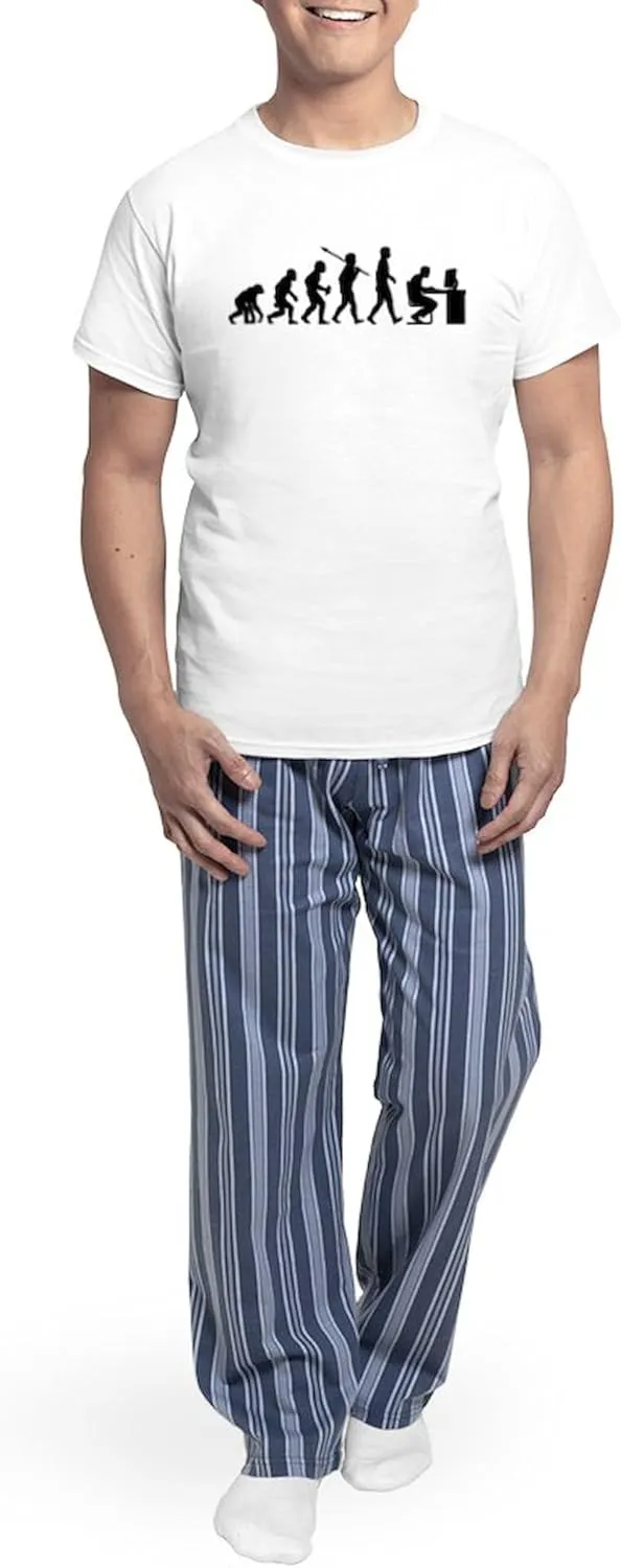 CafePress Computer Geek Men's Light Pajamas Men's Novelty Light Pajama Set, Comfortable PJ Sleepwear
