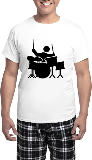 CafePress Drummer Men's Light Pajamas Men's Novelty Light Pajama Set, Comfortable PJ Sleepwear