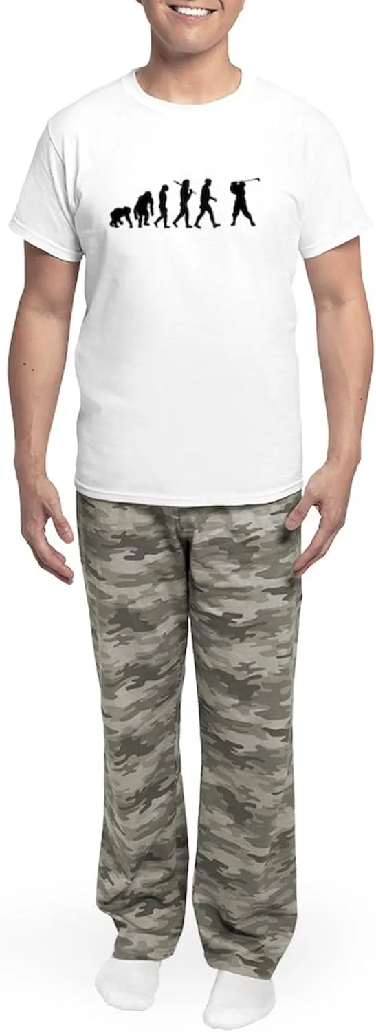 CafePress Evolution of Golf Men's Light Pajamas Men's Novelty Light Pajama Set, Comfortable PJ Sleepwear