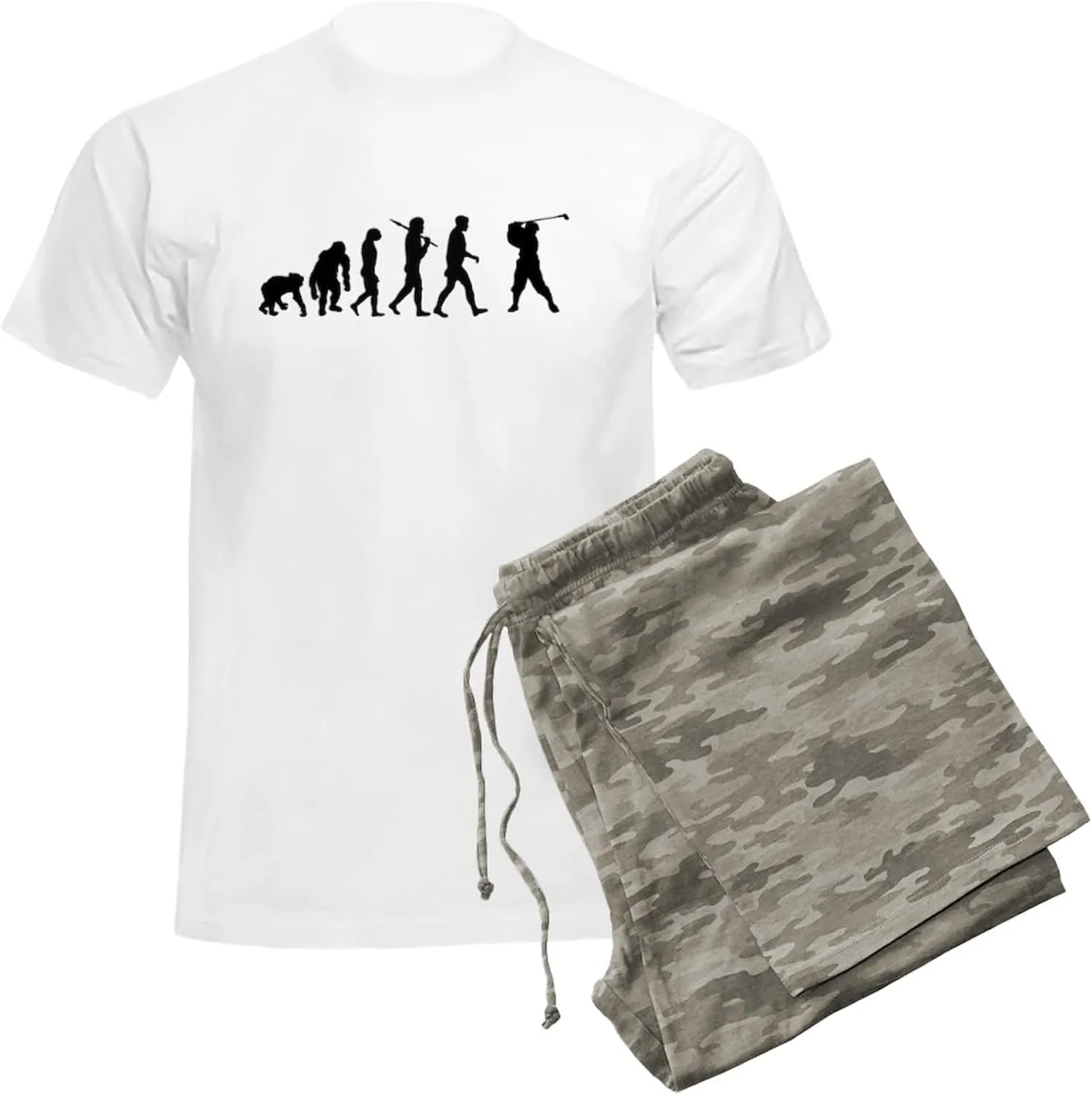 CafePress Evolution of Golf Men's Light Pajamas Men's Novelty Light Pajama Set, Comfortable PJ Sleepwear