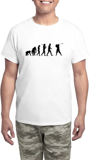 CafePress Evolution of Golf Men's Light Pajamas Men's Novelty Light Pajama Set, Comfortable PJ Sleepwear