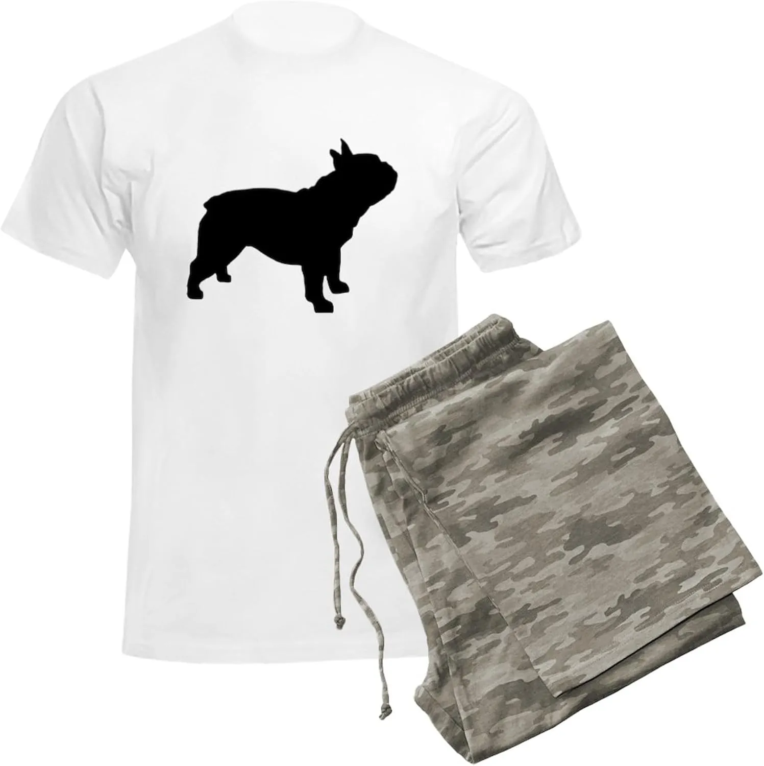 CafePress French Bulldog Men's Light Pajamas Men's Novelty Light Pajama Set, Comfortable PJ Sleepwear