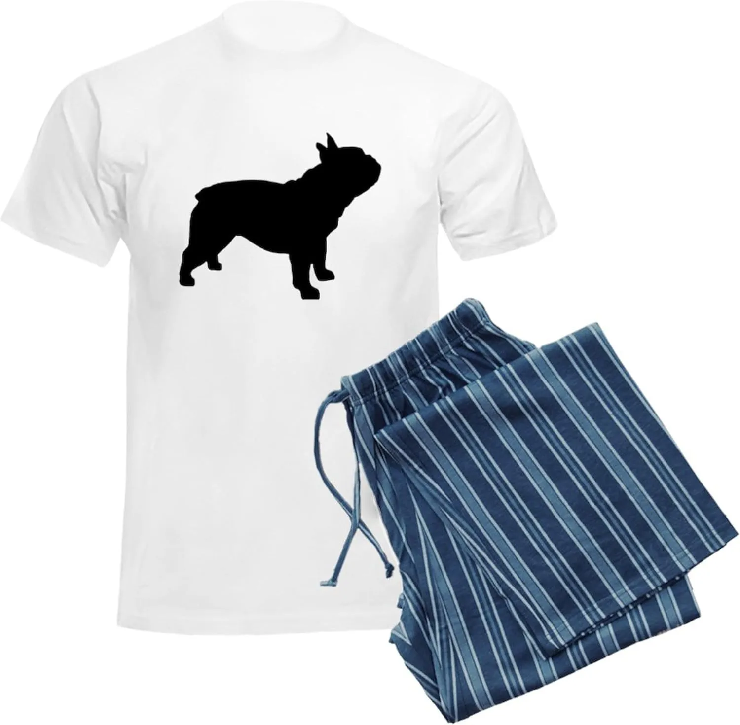 CafePress French Bulldog Men's Light Pajamas Men's Novelty Light Pajama Set, Comfortable PJ Sleepwear
