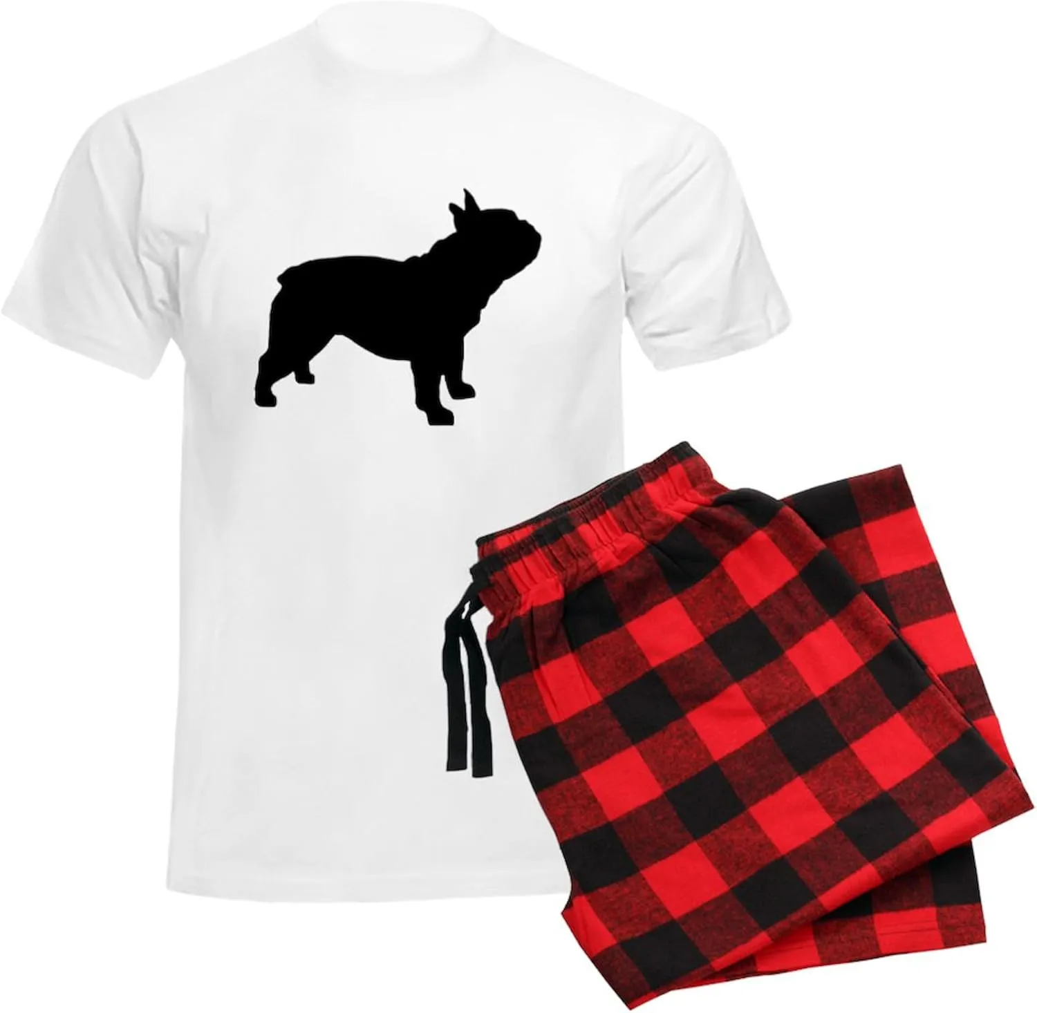 CafePress French Bulldog Men's Light Pajamas Men's Novelty Light Pajama Set, Comfortable PJ Sleepwear