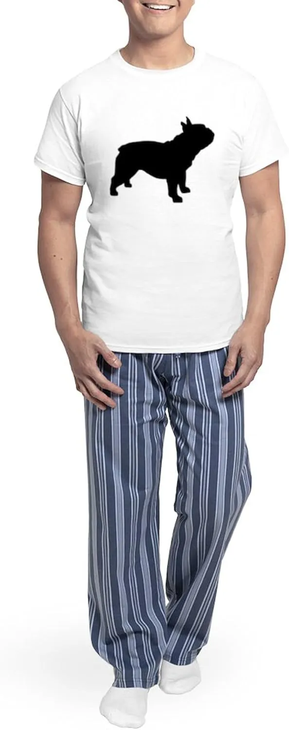 CafePress French Bulldog Men's Light Pajamas Men's Novelty Light Pajama Set, Comfortable PJ Sleepwear