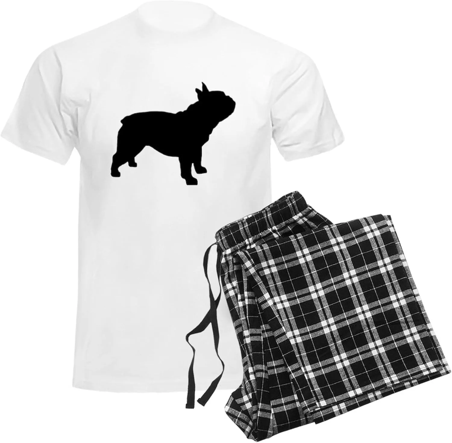 CafePress French Bulldog Men's Light Pajamas Men's Novelty Light Pajama Set, Comfortable PJ Sleepwear