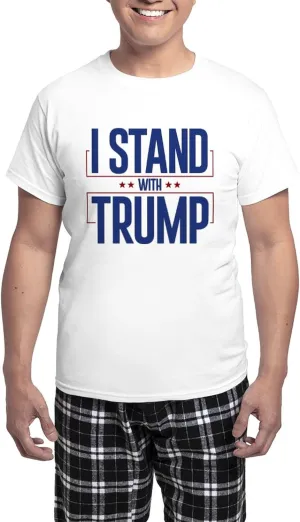 CafePress I Stand With Trump Men's Light Pajamas Men's Novelty Light Pajama Set, Comfortable PJ Sleepwear