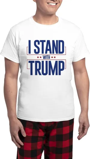 CafePress I Stand With Trump Men's Light Pajamas Men's Novelty Light Pajama Set, Comfortable PJ Sleepwear