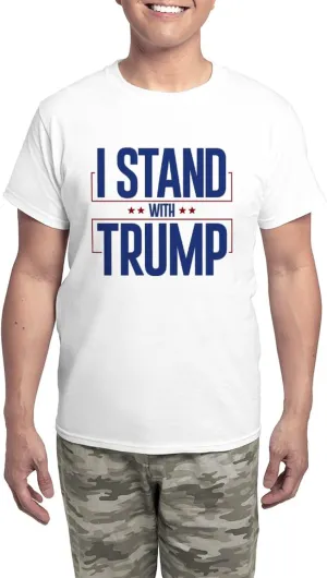 CafePress I Stand With Trump Men's Light Pajamas Men's Novelty Light Pajama Set, Comfortable PJ Sleepwear
