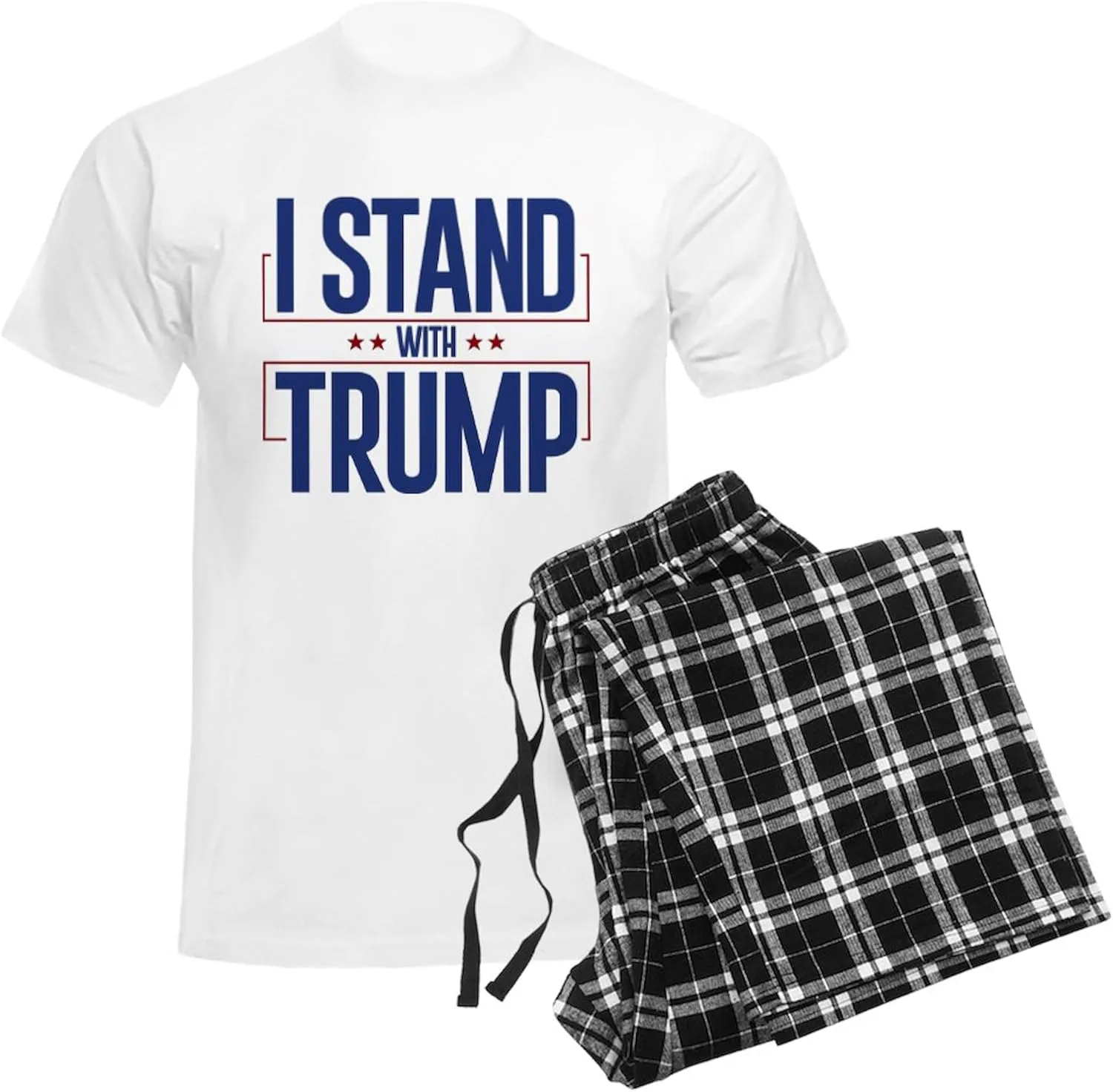 CafePress I Stand With Trump Men's Light Pajamas Men's Novelty Light Pajama Set, Comfortable PJ Sleepwear