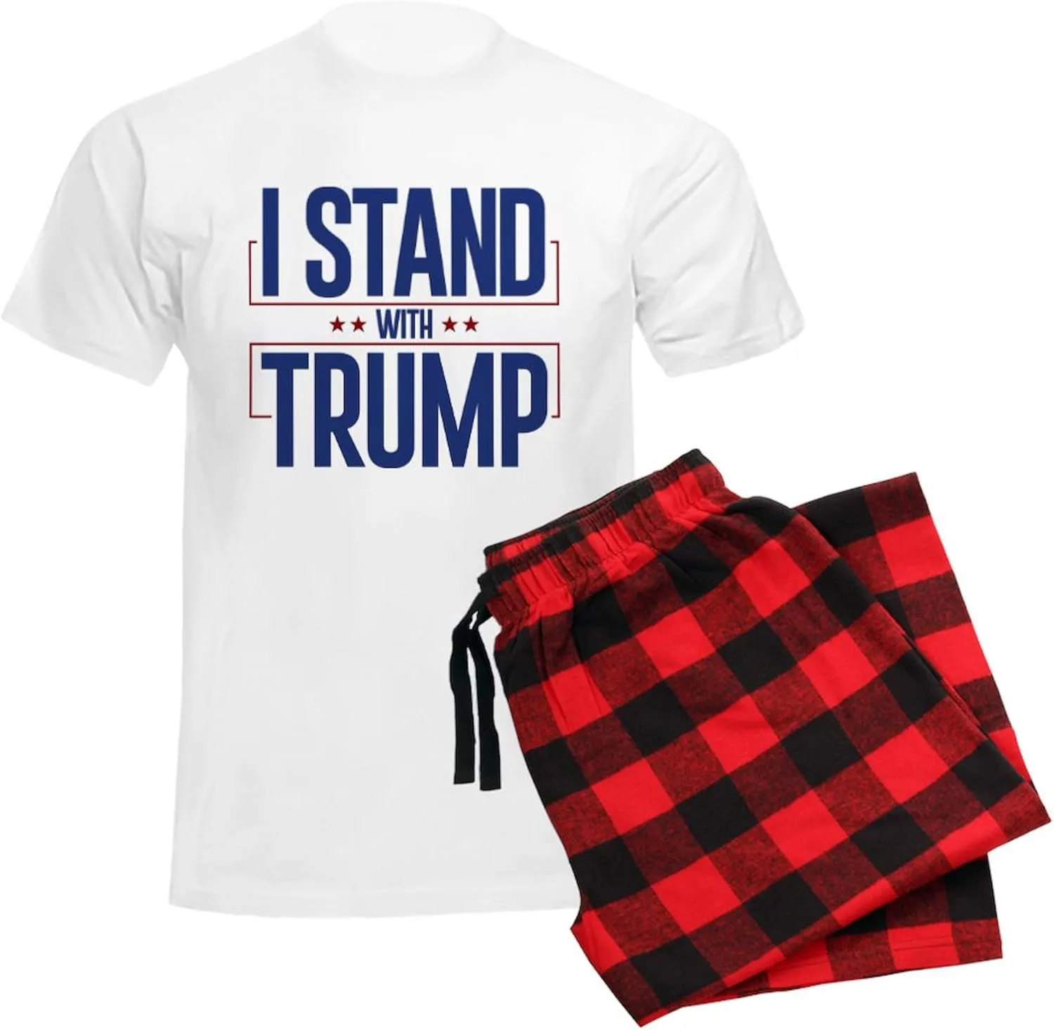 CafePress I Stand With Trump Men's Light Pajamas Men's Novelty Light Pajama Set, Comfortable PJ Sleepwear