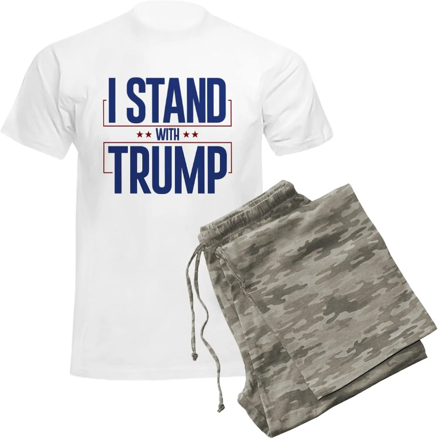 CafePress I Stand With Trump Men's Light Pajamas Men's Novelty Light Pajama Set, Comfortable PJ Sleepwear