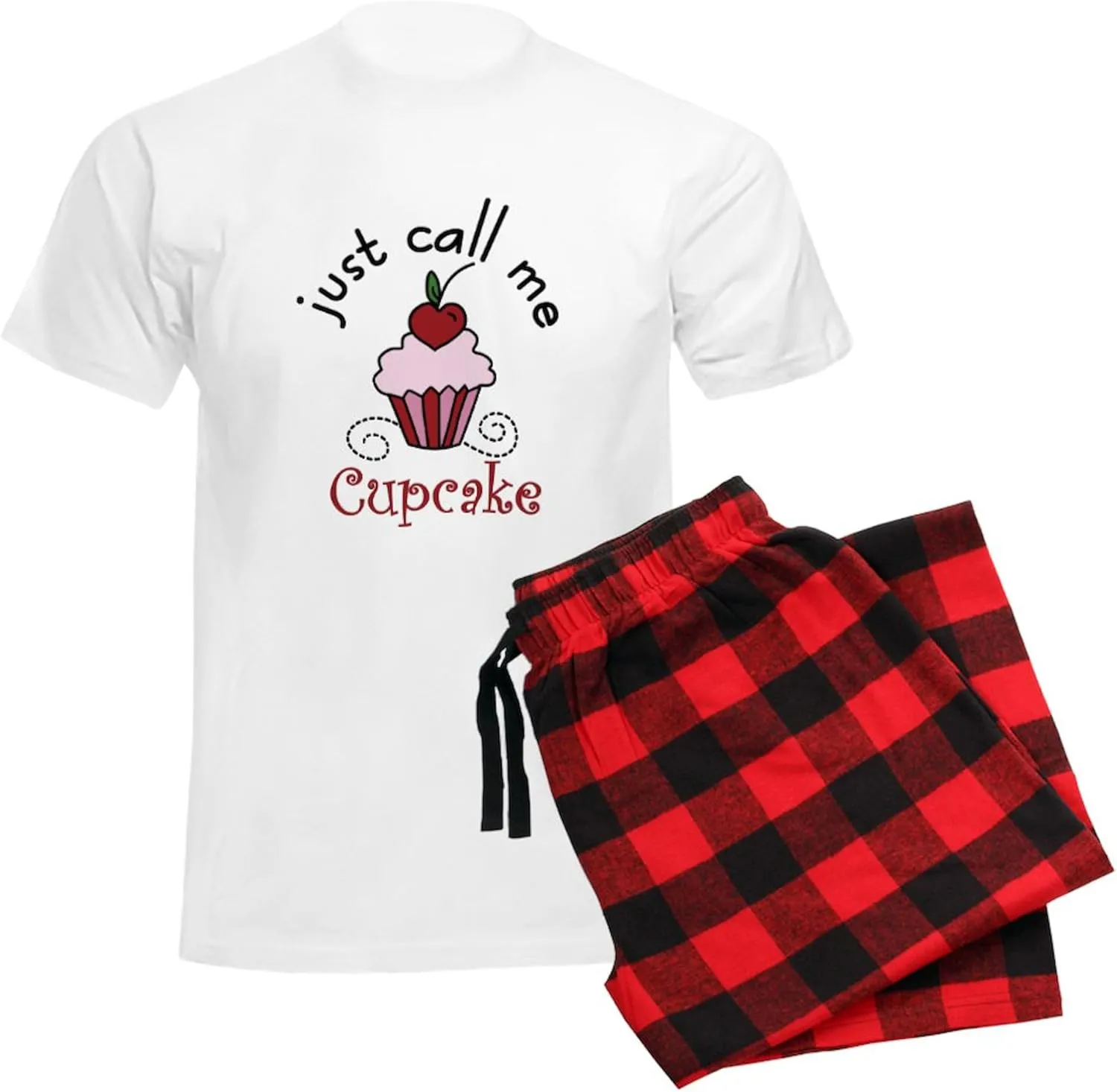 CafePress Just Call Me Cupcake Men's Light Pajamas Men's Novelty Light Pajama Set, Comfortable PJ Sleepwear