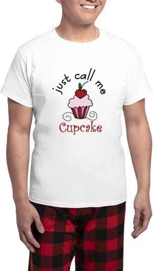 CafePress Just Call Me Cupcake Men's Light Pajamas Men's Novelty Light Pajama Set, Comfortable PJ Sleepwear