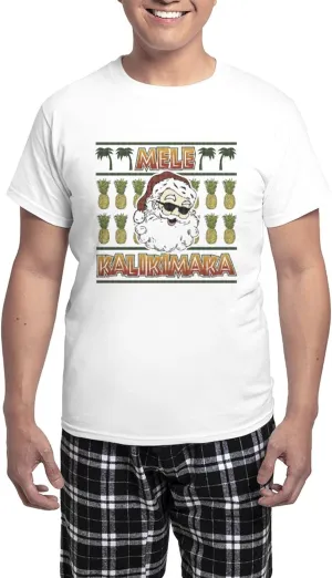 CafePress Mele Kalikimaka Men's Light Pajamas Men's Novelty Light Pajama Set, Comfortable PJ Sleepwear