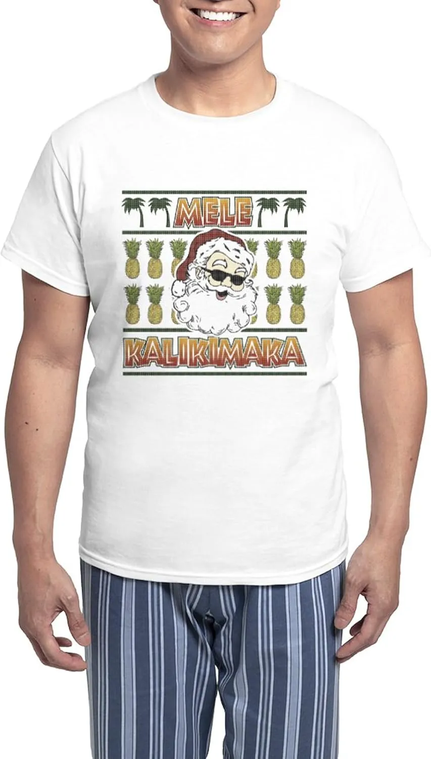 CafePress Mele Kalikimaka Men's Light Pajamas Men's Novelty Light Pajama Set, Comfortable PJ Sleepwear