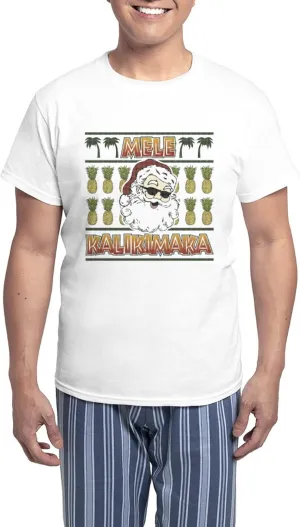 CafePress Mele Kalikimaka Men's Light Pajamas Men's Novelty Light Pajama Set, Comfortable PJ Sleepwear
