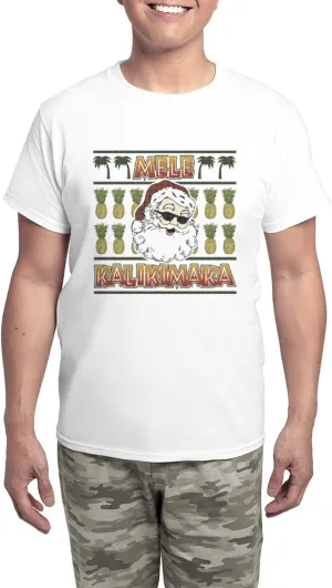 CafePress Mele Kalikimaka Men's Light Pajamas Men's Novelty Light Pajama Set, Comfortable PJ Sleepwear