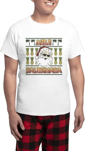CafePress Mele Kalikimaka Men's Light Pajamas Men's Novelty Light Pajama Set, Comfortable PJ Sleepwear